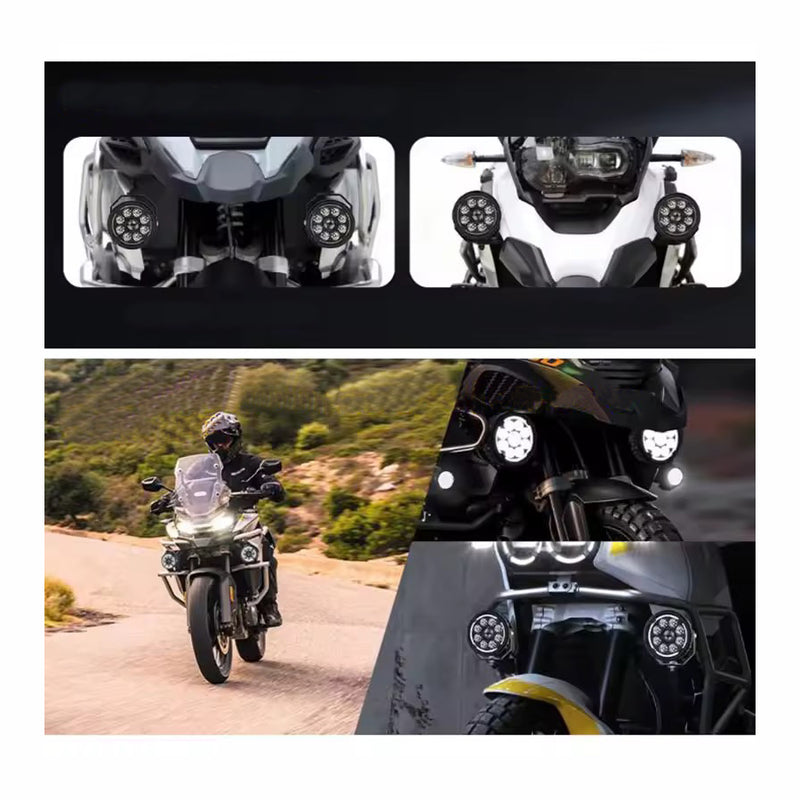 Carregue imagem no visualizador da galeriaFaróis Auxiliares LED 4.5 Pol 70W - Projector 9 LEDs com luz Presença halo
