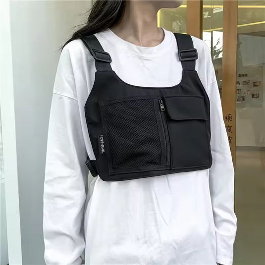 Bolsa tática de peito unissexo para motociclistas