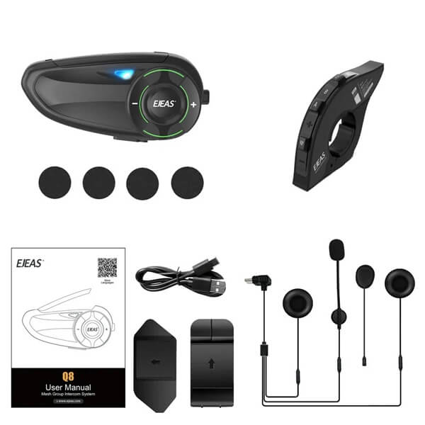 Carregue imagem no visualizador da galeriaBluetooth 5.1 para moto com comunicação simultânea 6 riders
