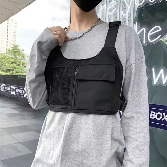 Bolsa tática de peito unissexo para motociclistas