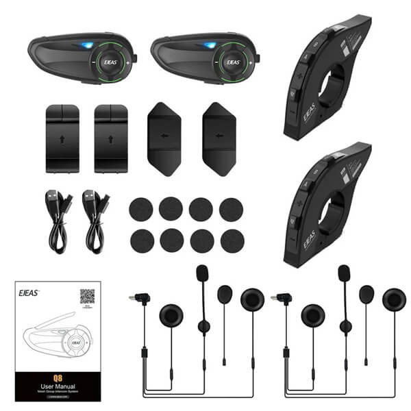 Carregue imagem no visualizador da galeriaSistema intercomunicação moto EJEAS Q8 com tecnologia avançada Mesh
