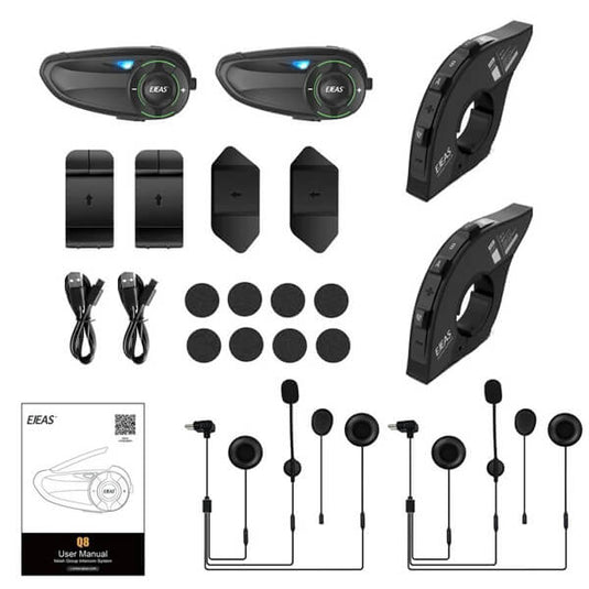 Sistema intercomunicação moto EJEAS Q8 com tecnologia avançada Mesh