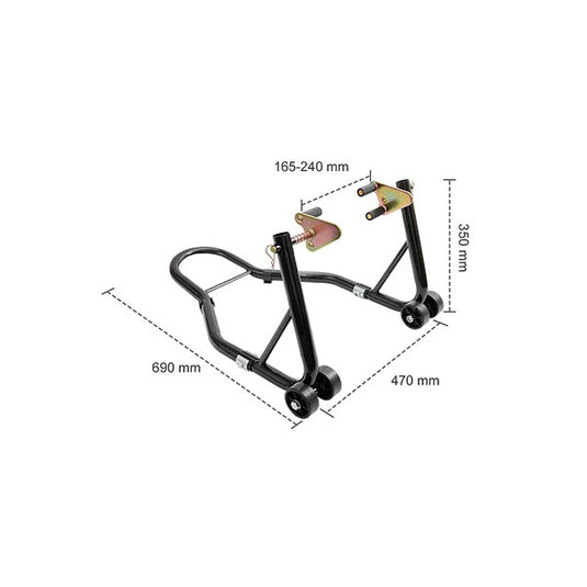 Cavalete elevador para moto - Suporte dianteiro e traseiro 385 kg
