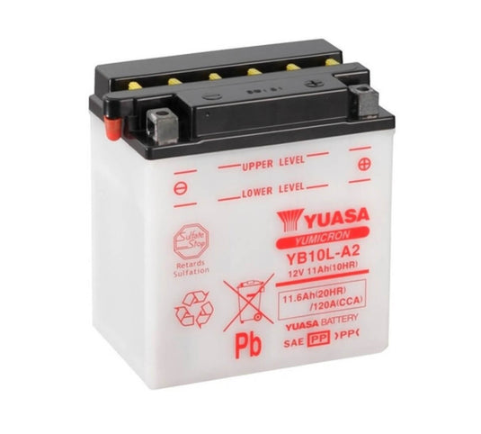Bateria Yuasa YB10L-A2 12V 11.6Ah convencional para moto clássica