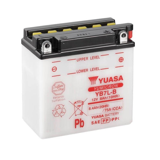 Bateria Yuasa YB7L-B 12V 8.4Ah convencional para moto clássica