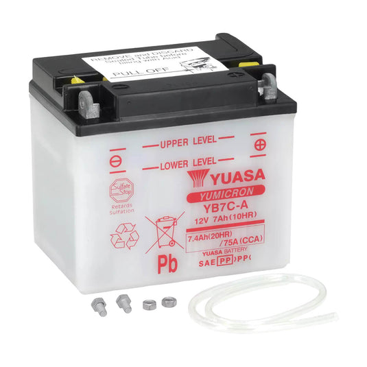 Bateria Yuasa YB7C-A 12V 7.4Ah convencional para moto clássica