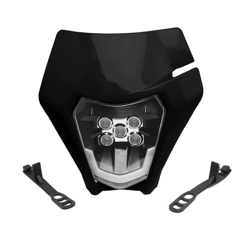 Load image into Gallery viewer, Farol LED disponível em preto, branco e laranja para supermoto 
