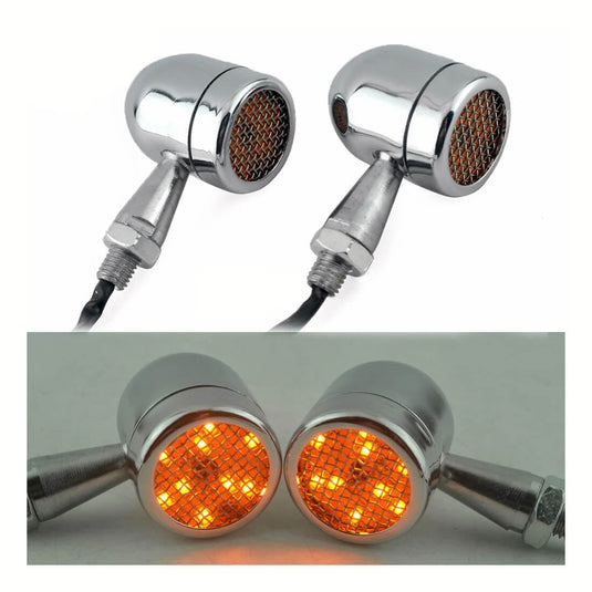 Mini piscas LED bala moto — compatível com a maioria das motos de 12V