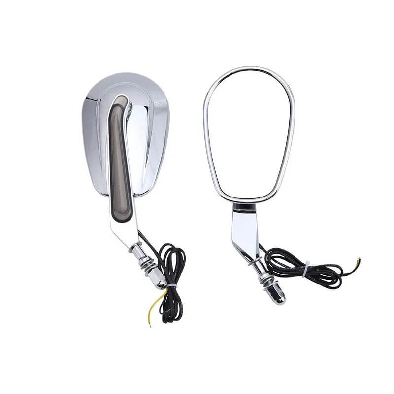 Load image into Gallery viewer, Espelho retrovisor Harley-Davidson cromado com pisca LED integrado 12V convexo
