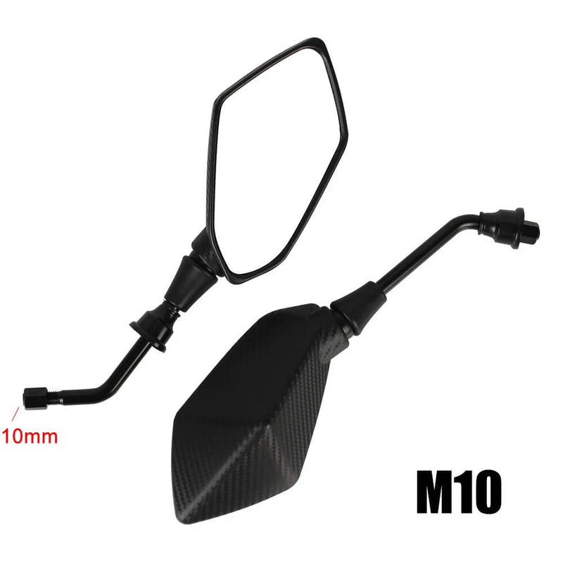 Load image into Gallery viewer, Par espelhos moto aspeto carbono ABS alumínio compatível maioria das motos
