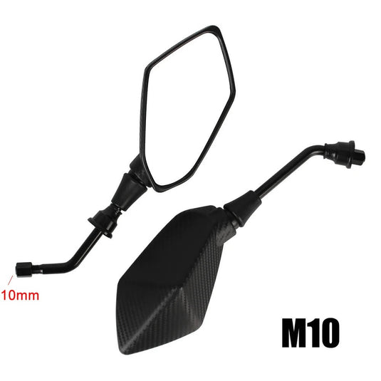 Par espelhos moto aspeto carbono ABS alumínio compatível maioria das motos