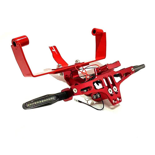 Suporte de matrícula vermelho com piscas Italjet Dragster
