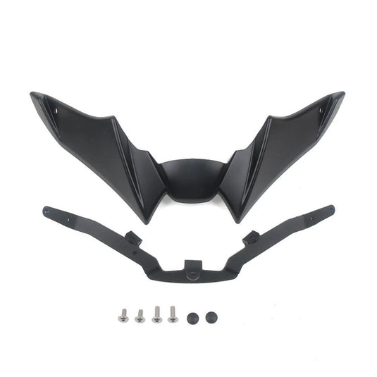 Vista completa do spoiler aerodinâmico frontal instalado em Yamaha MT-09 naked