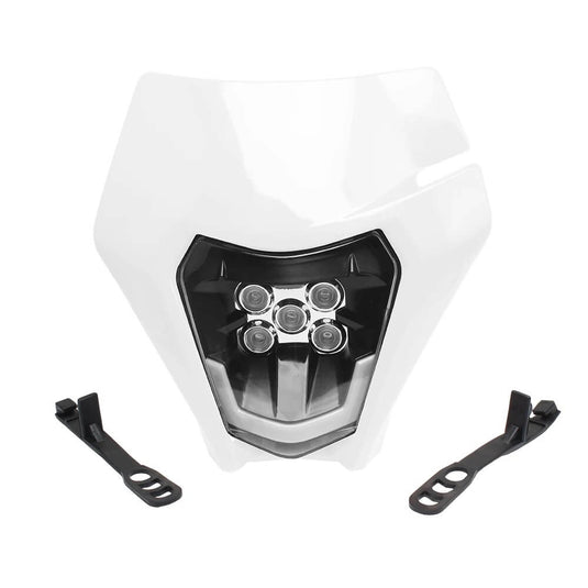 Instalação de farol LED universal em moto dirt bike 