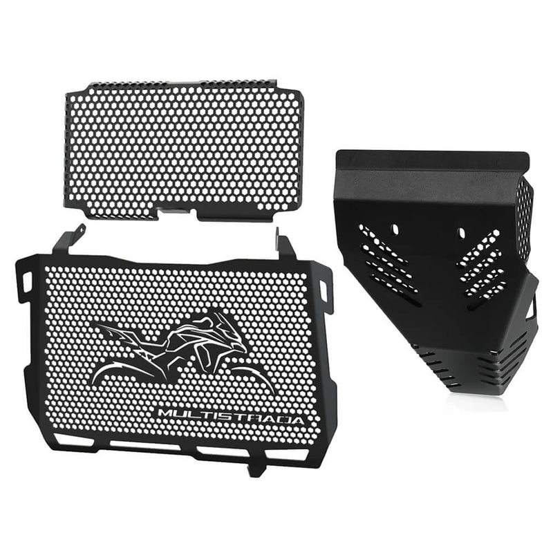 Load image into Gallery viewer, Detalhe da instalação das grelhas de radiador na Multistrada
