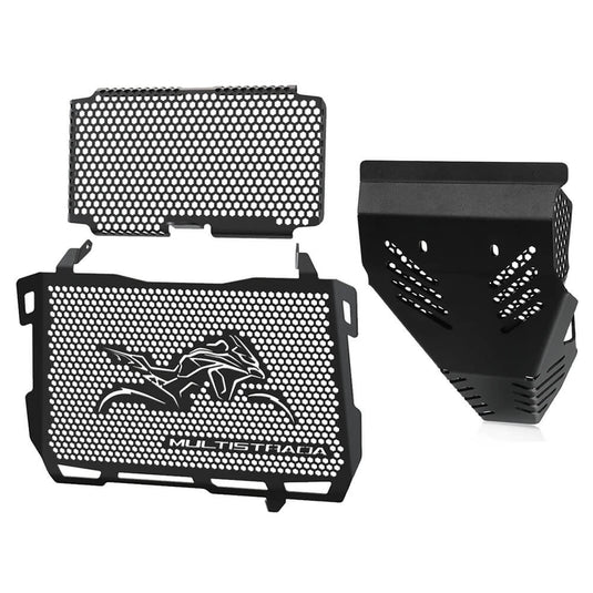 Detalhe da instalação das grelhas de radiador na Multistrada