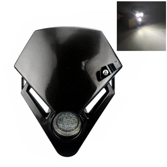 Farol LED universal preto para moto com montagem fácil