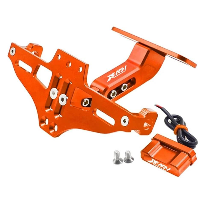 Load image into Gallery viewer, Suporte matrícula Honda XADV cor laranja com luz LED
