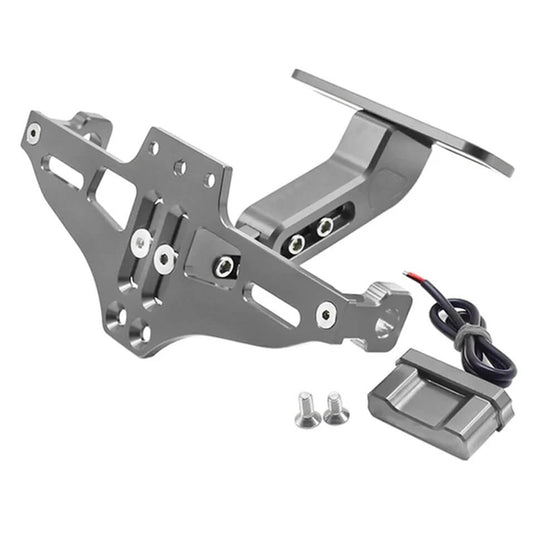 Suporte matrícula CNC alumínio cor titânio com luz LED