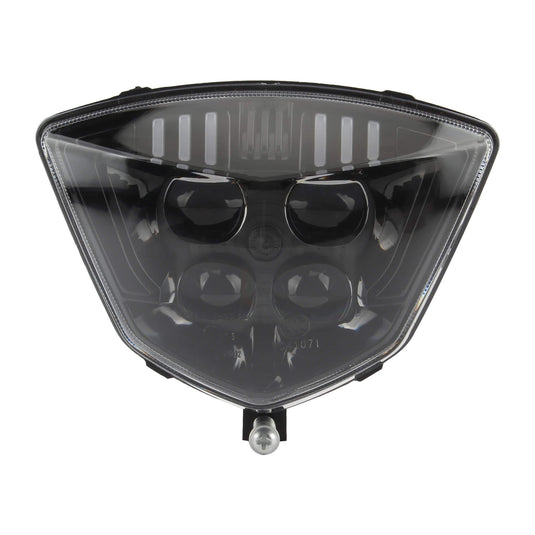 Detalhe técnico do farol LED 2400LM para Gas Gas motocross