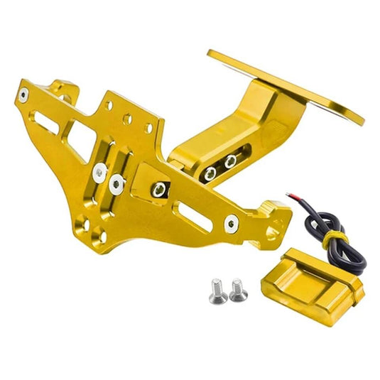 Suporte matrícula CNC alumínio cor dourada com luz LED