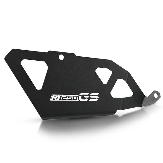 Detalhe proteção válvula escape BMW R1250GS Adventure alumínio resistente