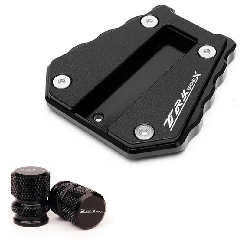 Load image into Gallery viewer, Vista lateral extensão apoio Benelli TRK 502X 702X melhora estabilidade moto estacionada
