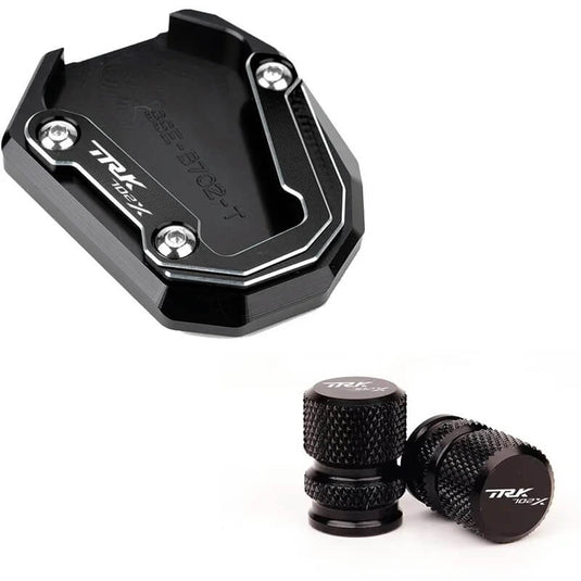 Extensão descanso lateral alumínio Benelli TRK 502X instalação rápida fácil proteção adicional