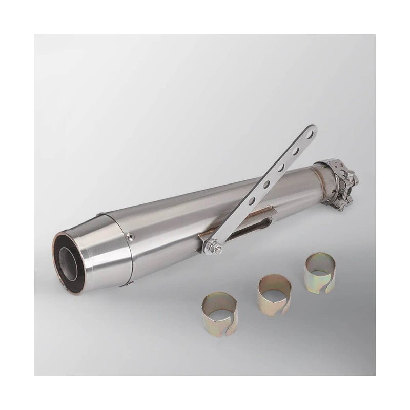 Carregue imagem no visualizador da galeriaPonteira escape retro aço inoxidável 380 mm com redutores 38-45 mm
