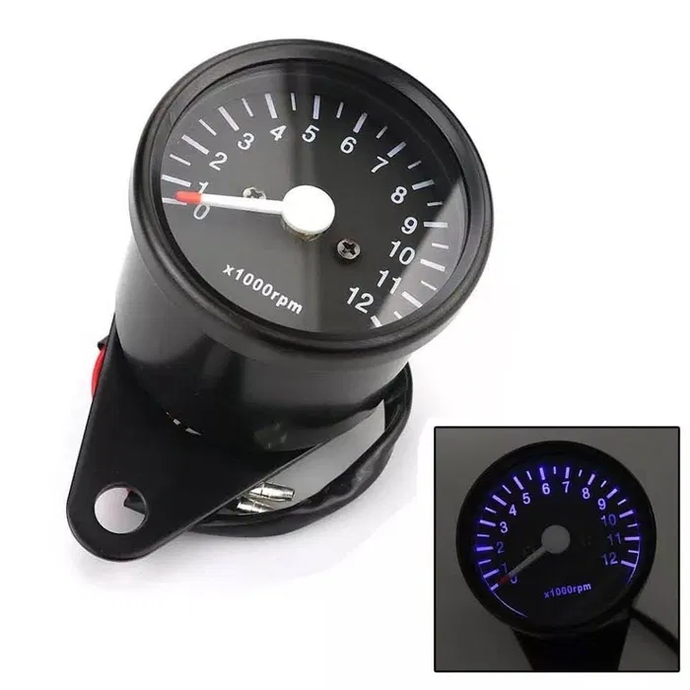 Conta-rotações tacómetro analógico moto cafe racer