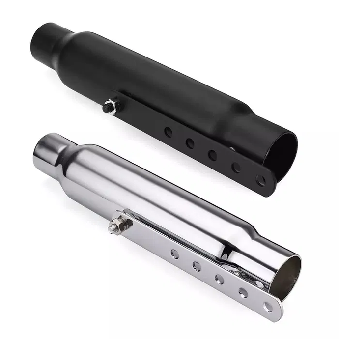 Escape curto 32 cm moto cafe racer cromado ou preto