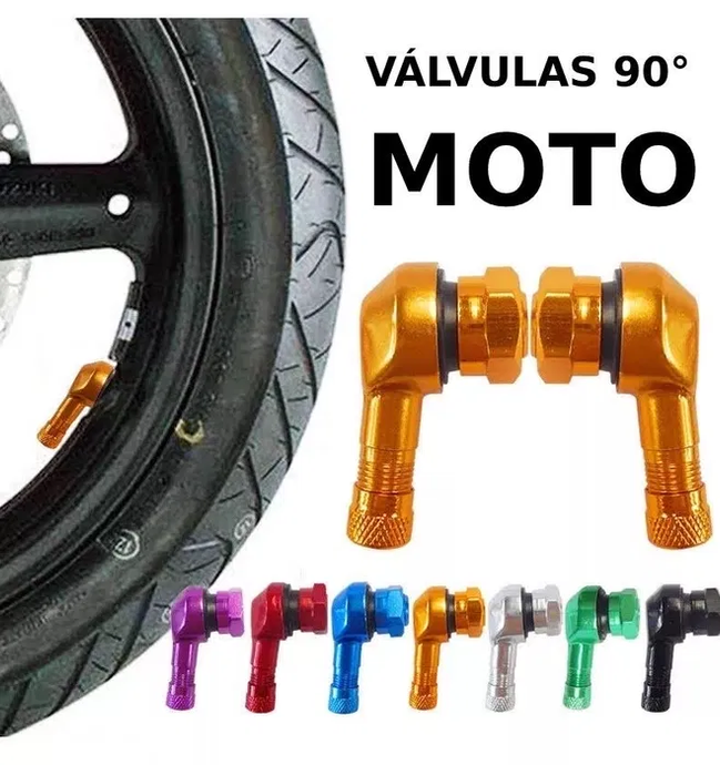 Par de válvulas angulares 90 graus alumínio tubeless moto cafe racer