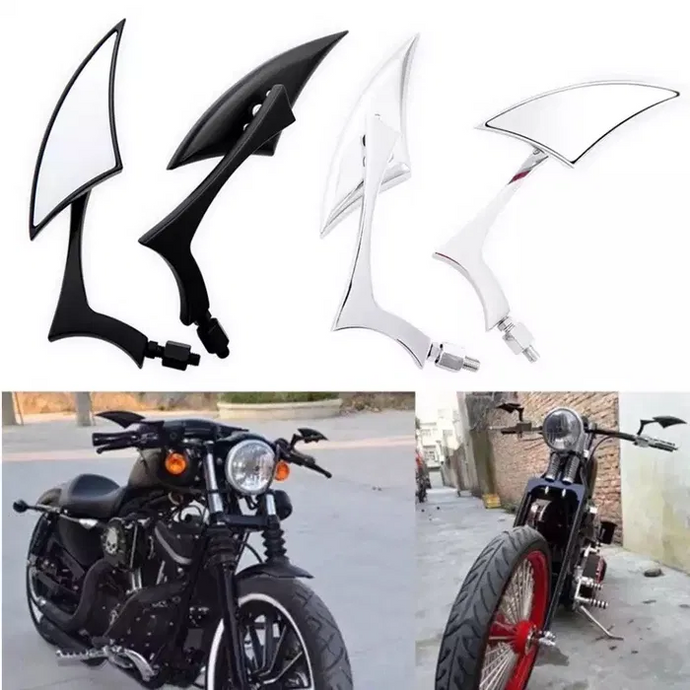 Espelhos chopper bobber moto cromados prateados cafe racer