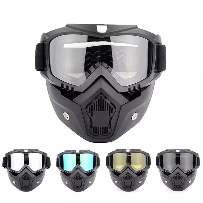 Máscara viseira óculos para capacete aberto bobber chopper