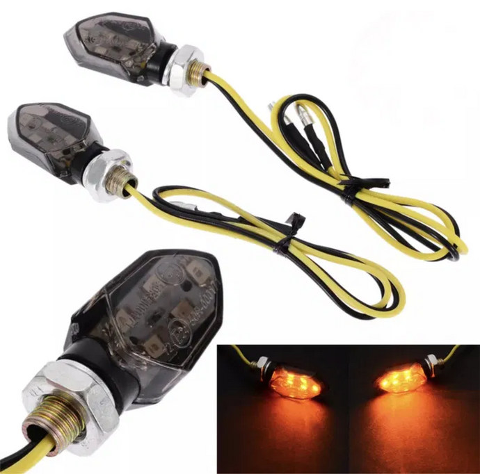 Par de piscas LED minimalistas moto cafe racer