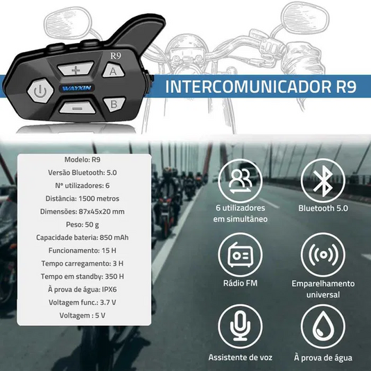 Intercomunicador R9 bluetooth