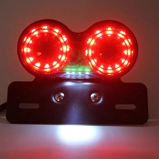 Farolim traseiro duplo LED com sinal de pisca cafe racer