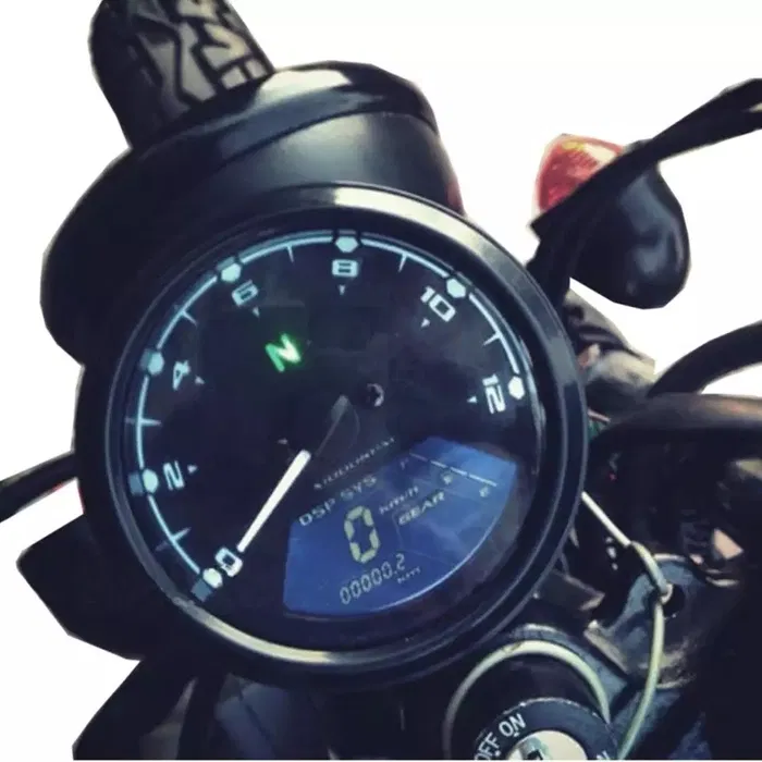 Carregue imagem no visualizador da galeriaVelocímetro odómetro tacómetro multifunções digital moto cafe racer

