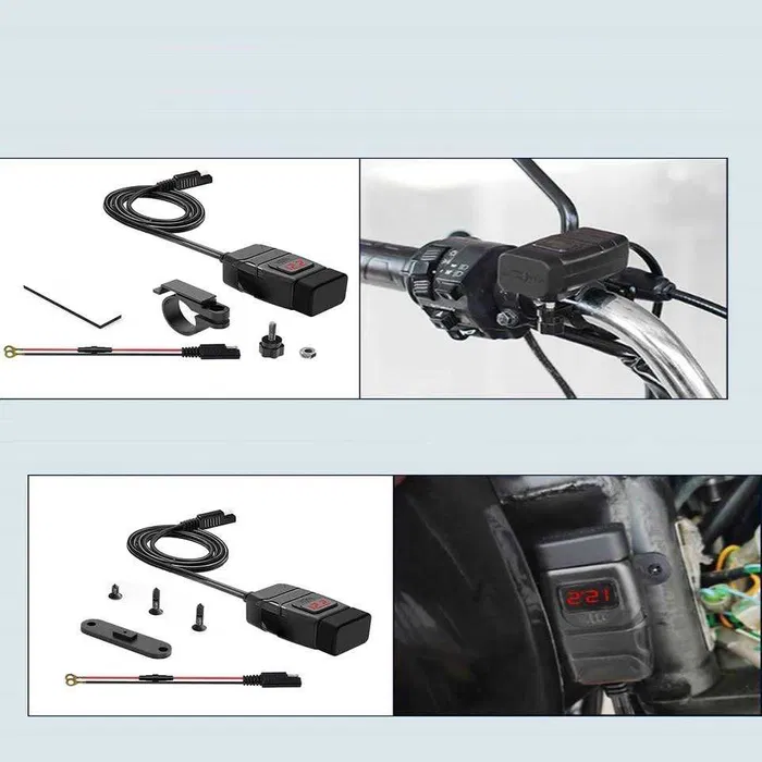 Carregue imagem no visualizador da galeriaCabo USB carregamento rápido duas saídas telemóvel moto cafe racer
