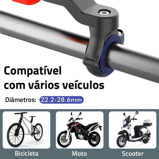 Suporte telemóvel universal compatível moto scooter bicicleta