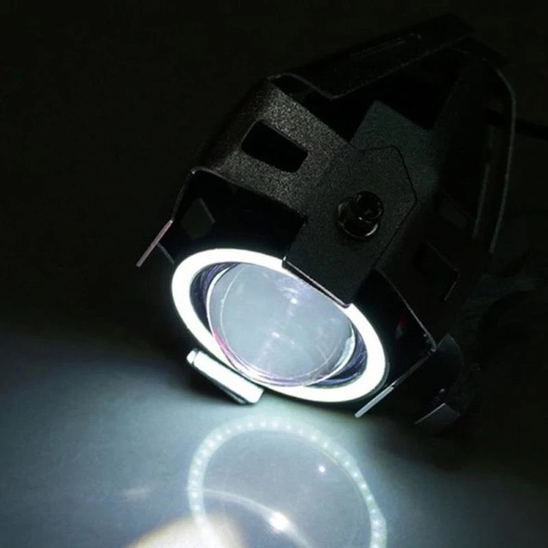 Carregue imagem no visualizador da galeriaPar de faróis auxiliares LED halo cafe racer
